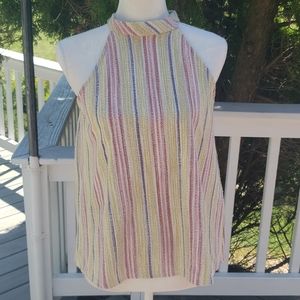 Anthropologie W5 Vertical Multi Stripe Halter Tank